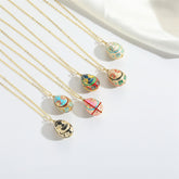 Enamel Egg Pendant Necklace|Easter Egg-Inspired Symbol of Love & Luck - Auratract